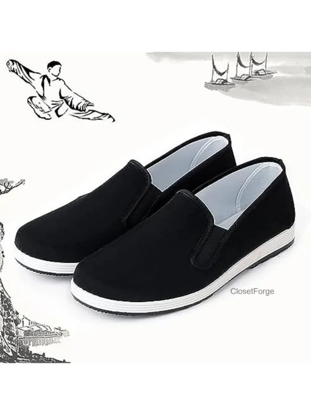 Kung Fu Shoes Tai Chi Unisex Canvas Rubber Sole Slip-On Comfort